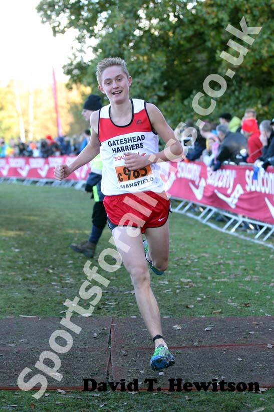 Joe Armstrong brings Gateshead home in 2nd place in the under-15 boys  2012 National Cross Country Relay Championships.